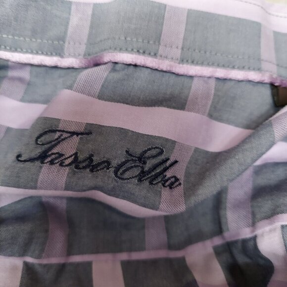 Tasso Elba Men's Purple SZ 2XL Plaid Long Sleeve Button-Down Shirt - Picture 5 of 6